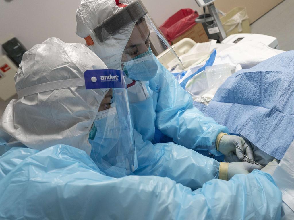 Nurses care for a patient in a COVID ICU in Houston, Texas. Picture: Go Nakamura/Getty Images/AFP