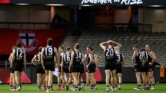 St Kilda’s finals hopes went out the window with a 13-point loss to Port Adelaide in Round 17. Picture: Getty Images