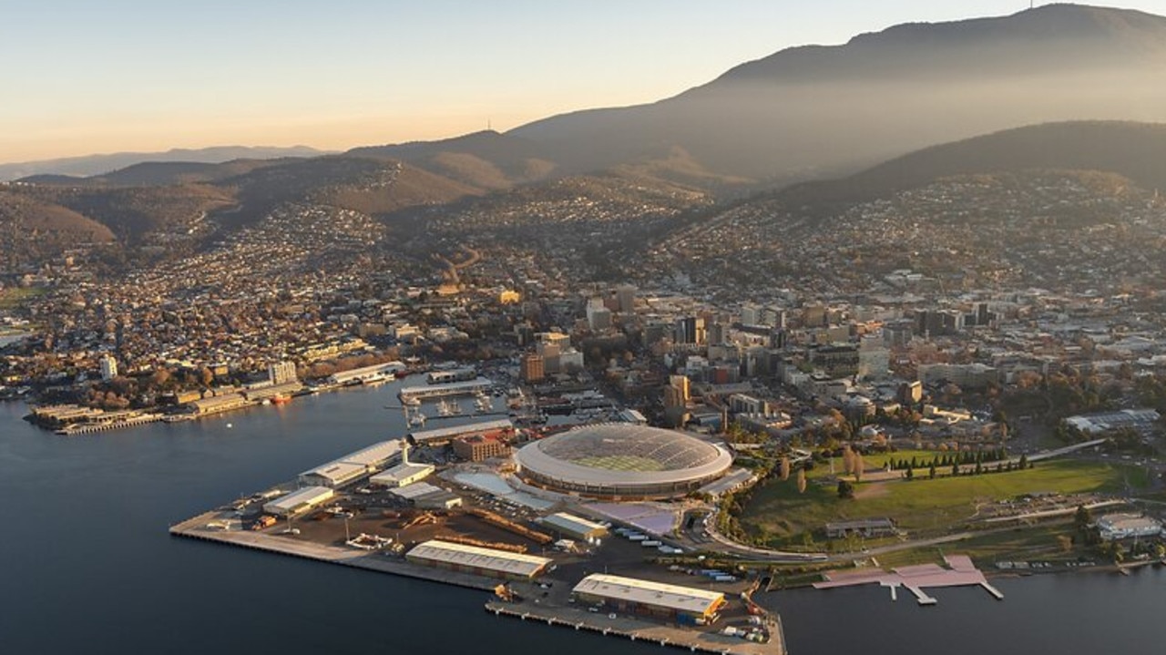 Renders of Macquarie Point stadium. Picture: Cox Architecture.