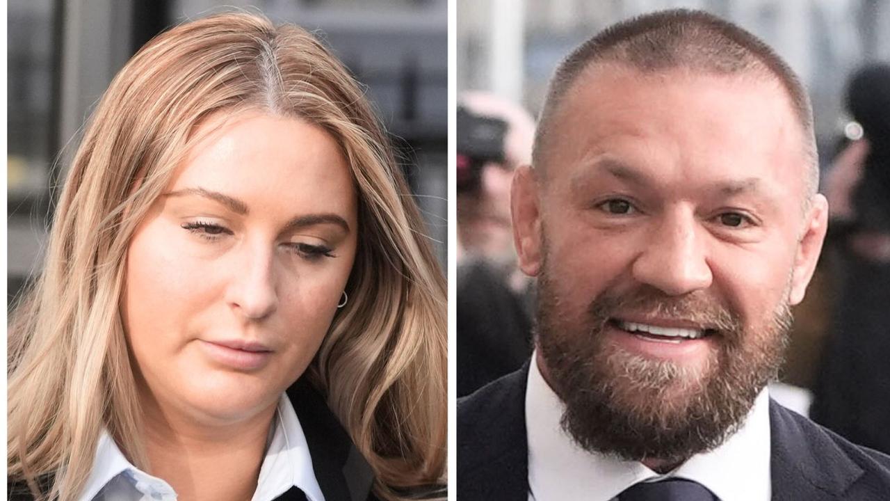 Conor McGregor (R) has broken his silence after damages were awarded to Ms Hand (L).