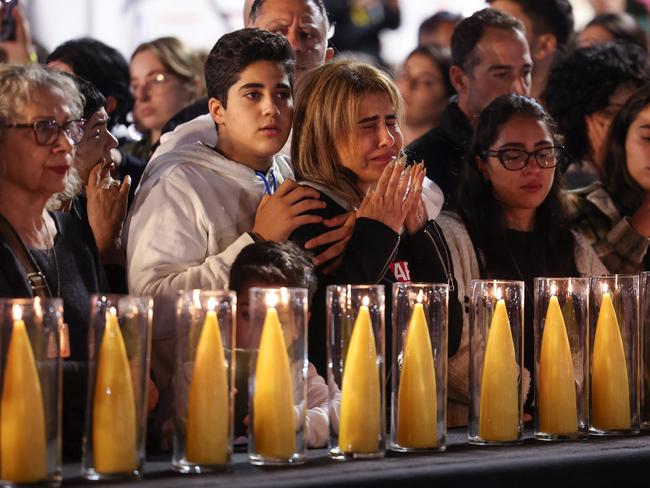 Families and supporters of Israeli hostages still held in Gaza. Picture: Ahmad Gharabli/AFP