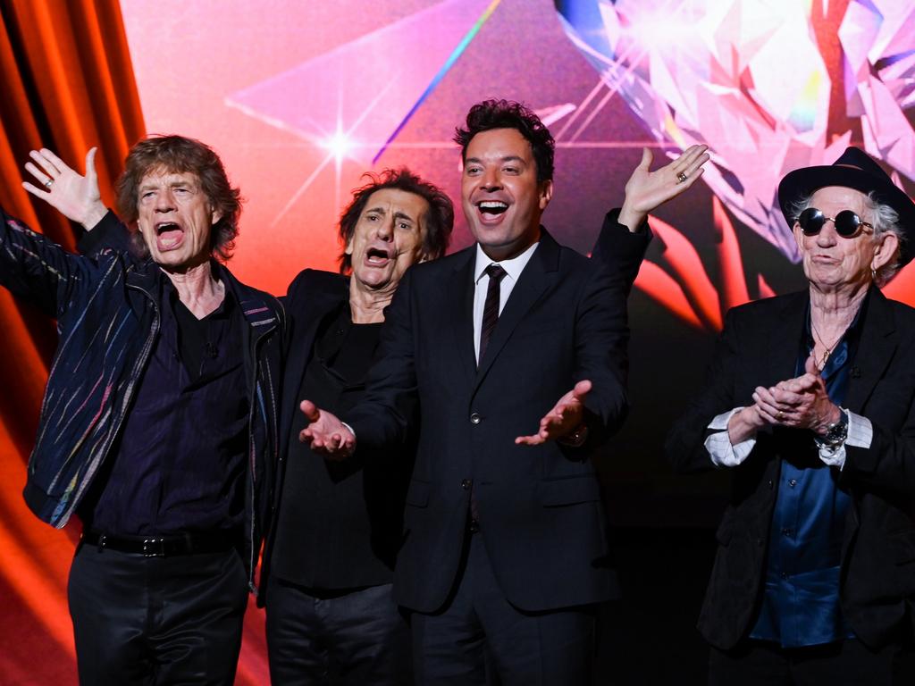 Fallon with The Rolling Stones in London this week. Picture: Stuart C. Wilson/Getty Images