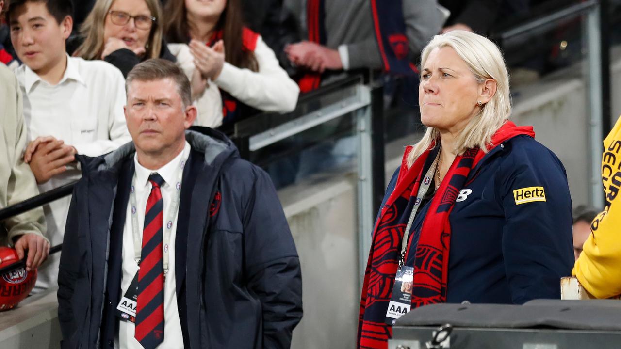 Demons CEO Gary Pert and president Kate Roffey. Picture: Michael Willson/AFL Photos