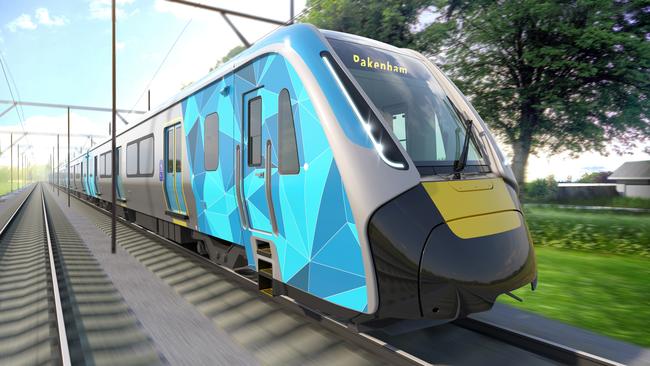 An artist’s impression of the new high-capacity Metro train. Picture: Victorian Government