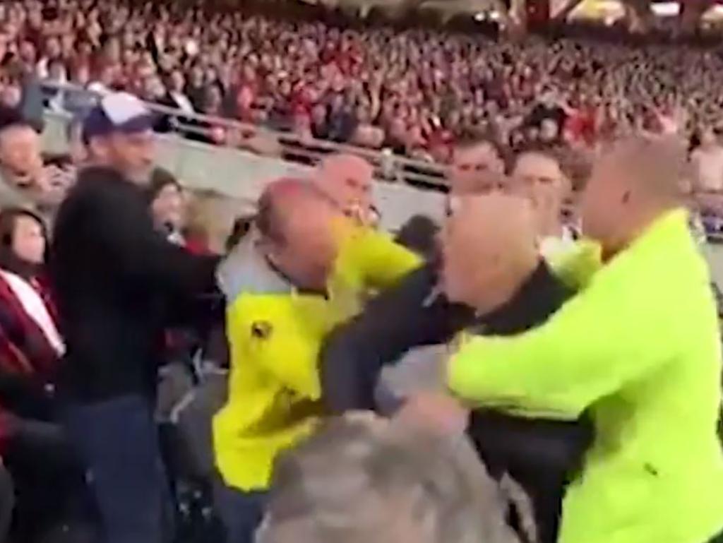 Spectators get into a fight at the "friendly"