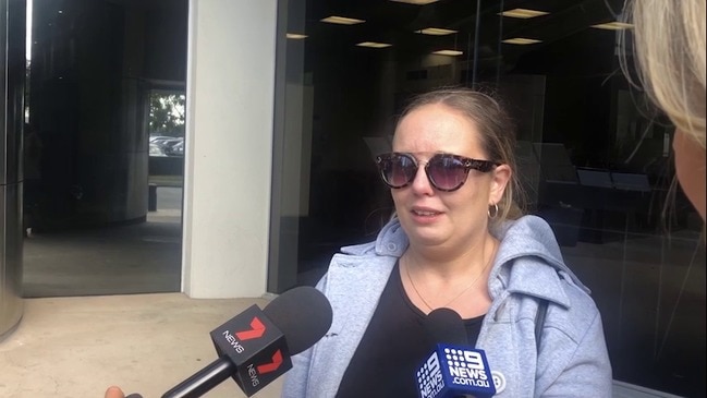 Melanie Turner speaks outside court about the loss of her brother Daniel