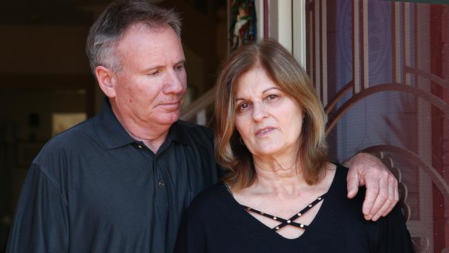 Jack and Christina Newell. Christina is a member of Geelong's 'hidden road toll' those seriously injured in crashed on our roads. Picture: Alan Barber