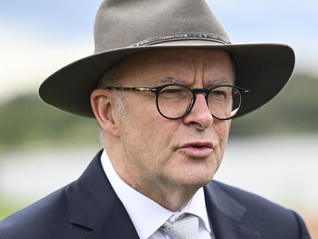 CANBERRA, AUSTRALIA, NewsWire Photos. JANUARY 26 2024: Prime Minister Anthony Albanese during holds a press conference after The National Australia Day Citizenship and Flag Raising Ceremony in Canberra. Picture: NCA NewsWire / Martin Ollman