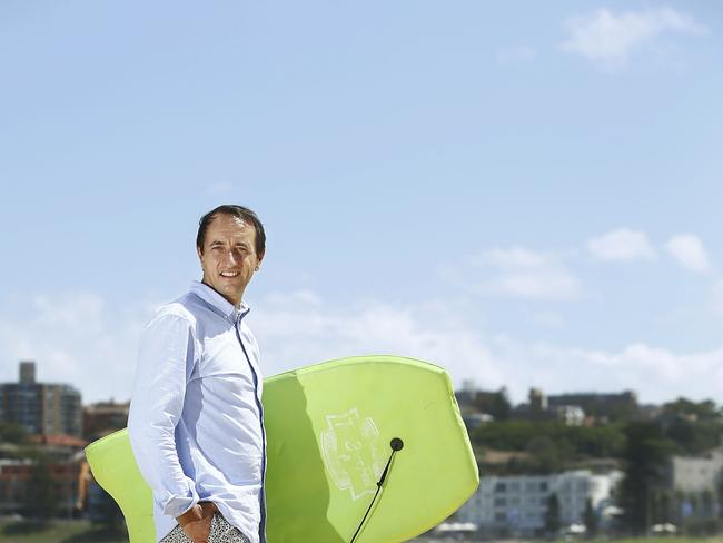 Federal member for Wentworth Dave Sharma checks out the surf. Picture: John Appleyard