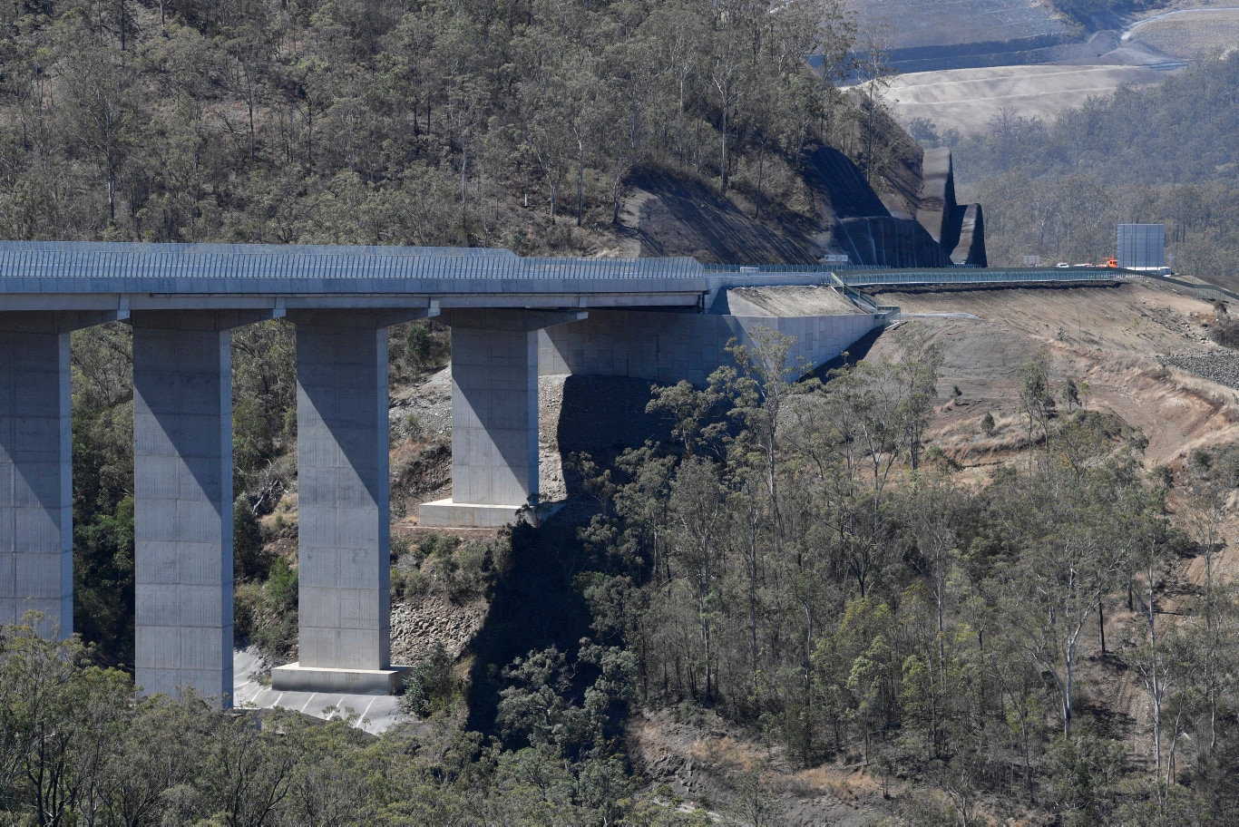 Toowoomba Second Range Crossing viaduct is seen during a media preview before opening, Friday, September 6, 2019. Picture: Kevin Farmer