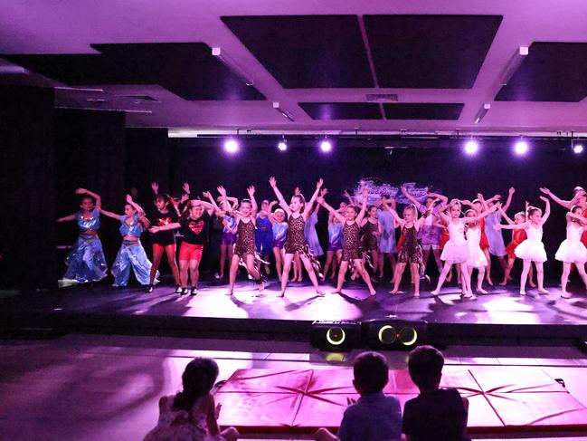 All of the Shooting Stars dancer students join each other on stage for Better When I'm Dancing, the finale of We Are All Stars, the Shooting Stars dance academy end of year concert, held at the Cairns and District Junior Eisteddfod hall. Picture: Brendan Radke