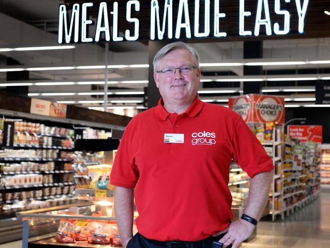 Coles chief Steven Cain in the supermarket chain's Tooronga Village store's new pre-prepared meals area. Picture: Andrew Henshaw