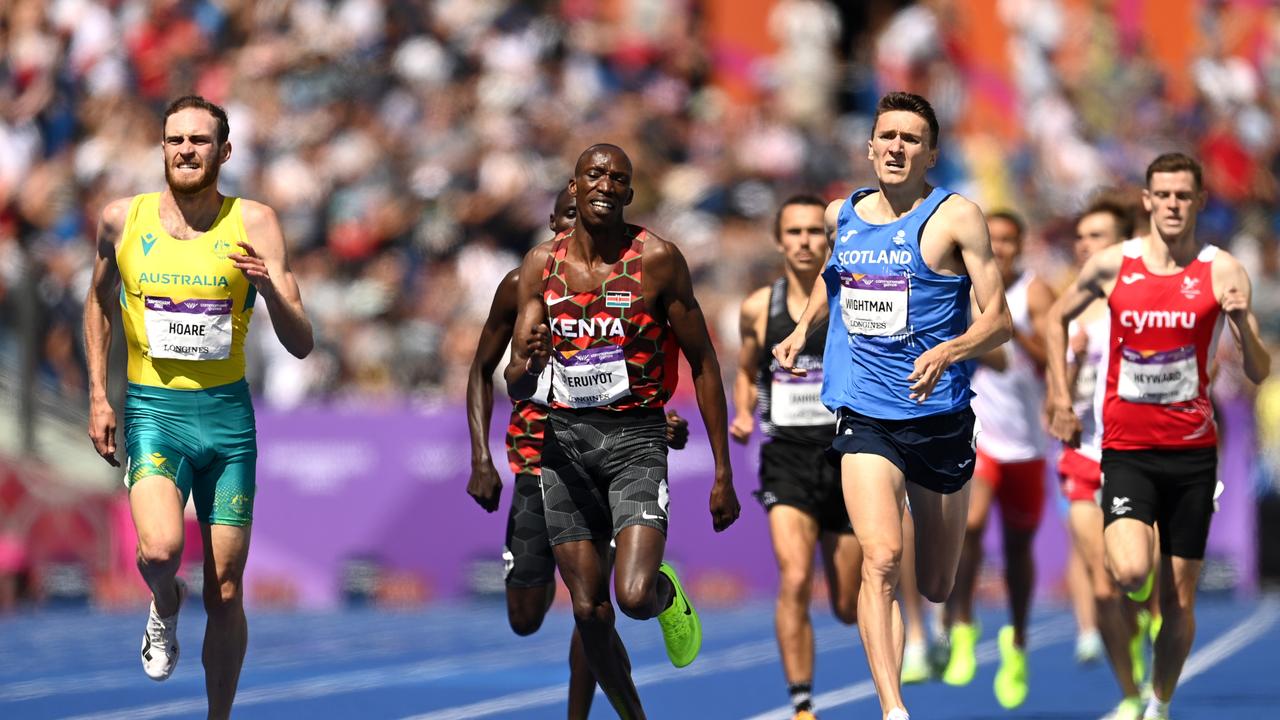 Hoare with the look of determination has the finish line in sight. Picture: David Ramos/Getty Images