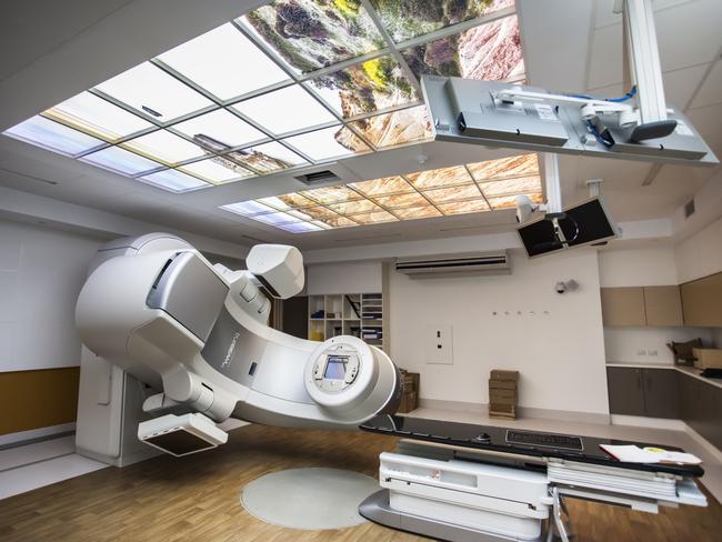 A radiation oncology room at the new RAH, with artwork above the linear accelerators. Picture: supplied