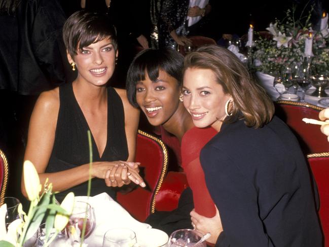 Evangelista with Naomi Campbell and Christy Turlington. Picture: Ron Galella/Ron Galella Collection via Getty Images