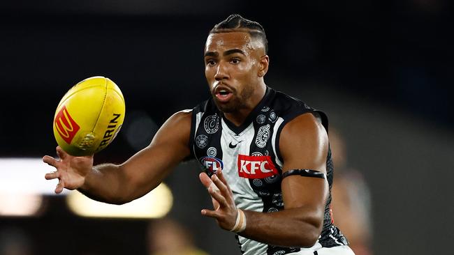 Isaac Quaynor has emerged as a key to Collingwood’s charge. Picture: Michael Willson/AFL Photos via Getty Images