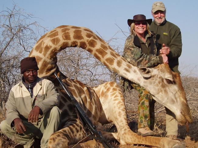 Eric Newman, pictured with his wife Lesley, was an avid big-game hunter. Picture: Facebook