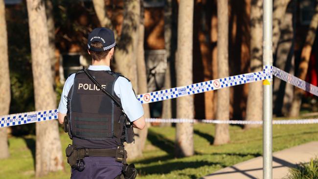 An officer at the scene on Monday morning. Picture: NCA NewsWire / Nicholas Eagar