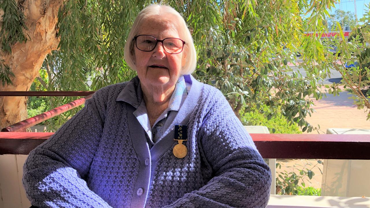 Mrs Marvelle Kerslake of Mitchell wearing her Order of Australia Medal, presented by the Governor of Queensland this week.