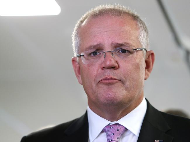 PM Scott Morrison and Health Minister Greg Hunt at Icon Cancer Centre in Canberra. Picture Kym Smith