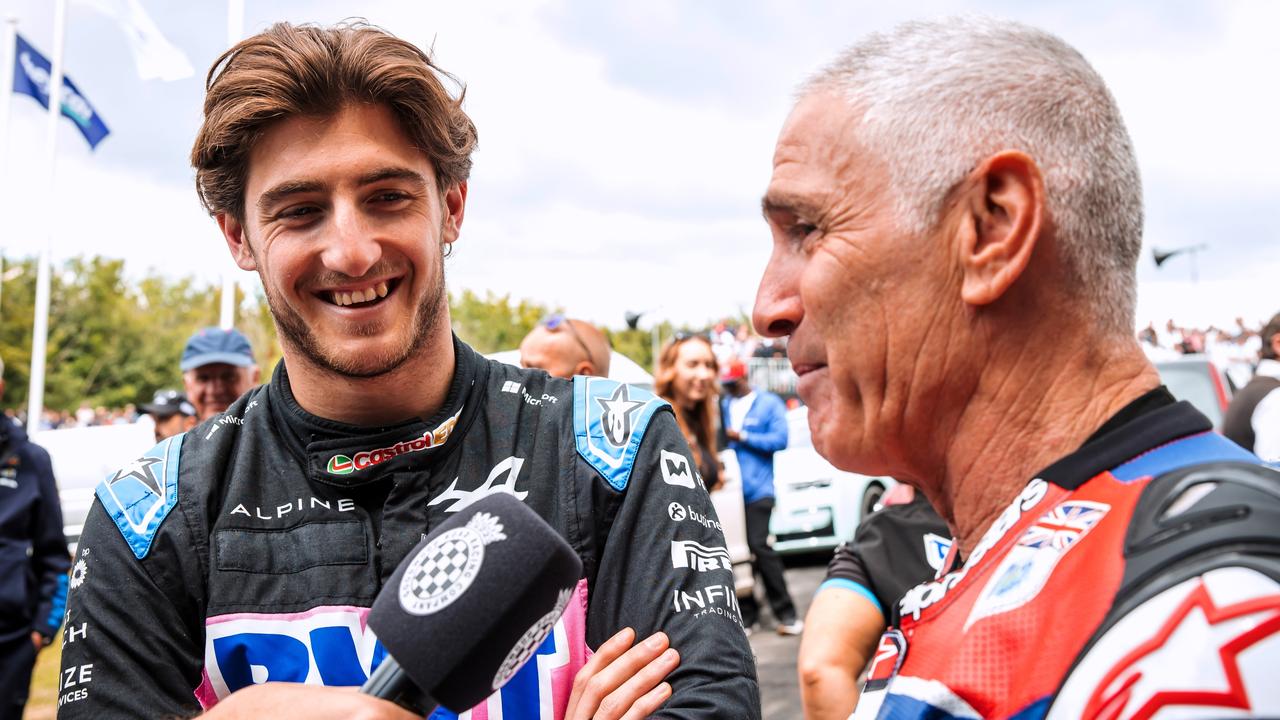 Jack Doohan with dad Mick. Photo by James Bearne/Getty Images