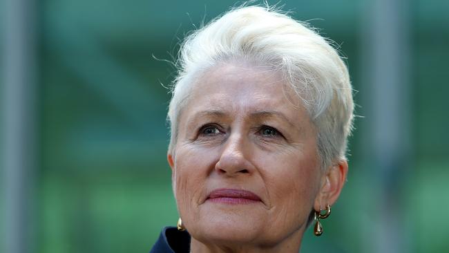 Kerryn Phelps, at a press conference at Parliament House in Canberra. Picture Kym Smith