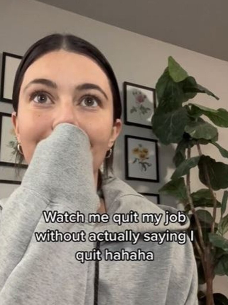 US woman Darby tearfully quit her job via a Zoom meeting and then shared it to her TikTok account. Picture: TikTok/durbinmalonster