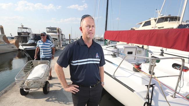 Brett James at Southport Yacht Club says he would like to see more power given to the State Government but rekon’s the agencies are working well together on the Broadwater. Photo by Richard Gosling