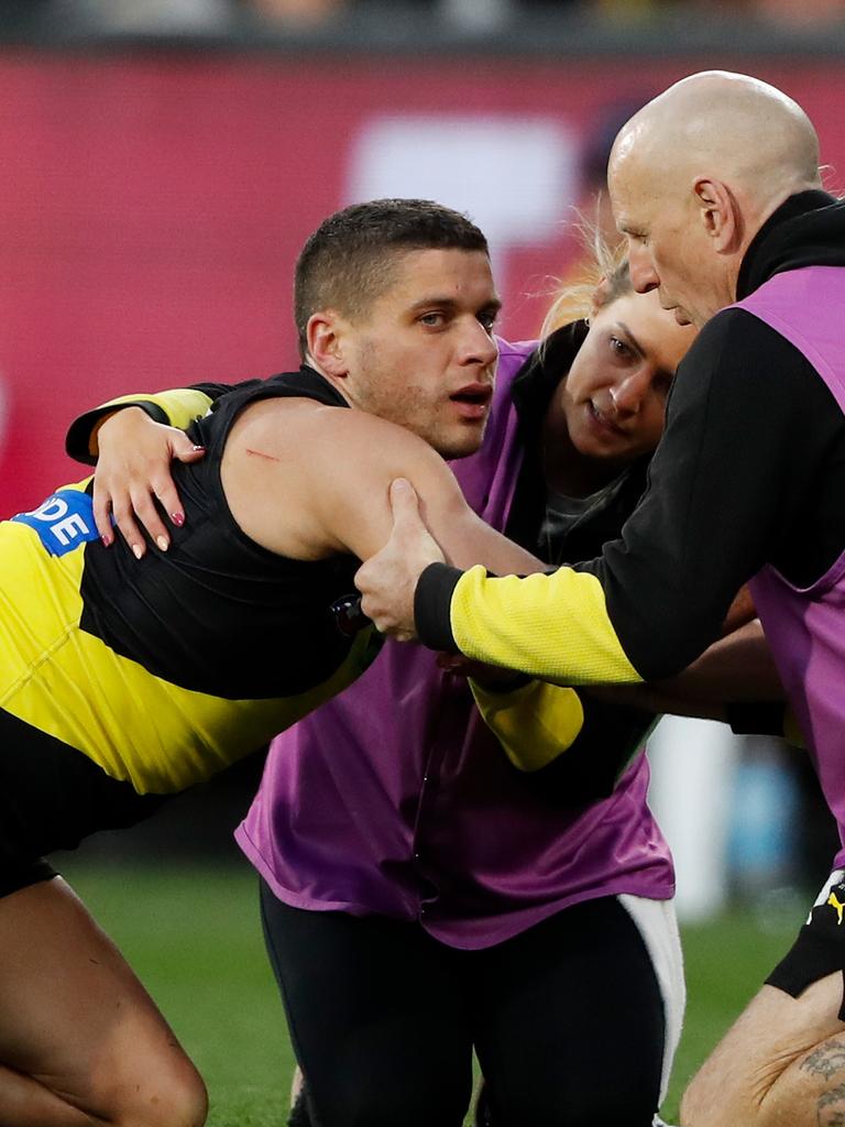 Prestia had no idea where he was. (Photo by Dylan Burns/AFL Photos via Getty Images)