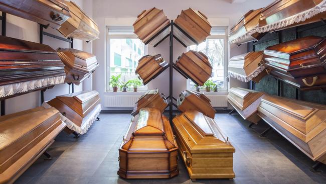 Coffins can cost anywhere from $1000 to $40,000 for elaborate caskets.