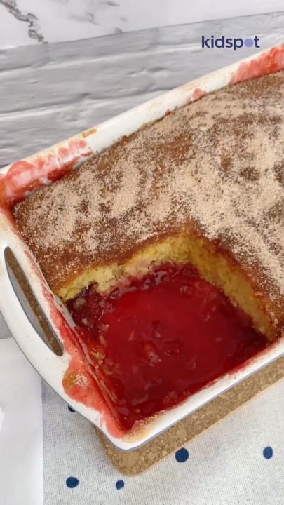 Jam doughnut pudding