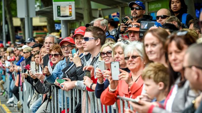 People make an effort for big days, like the Melbourne Cup street Parade in the CBD.