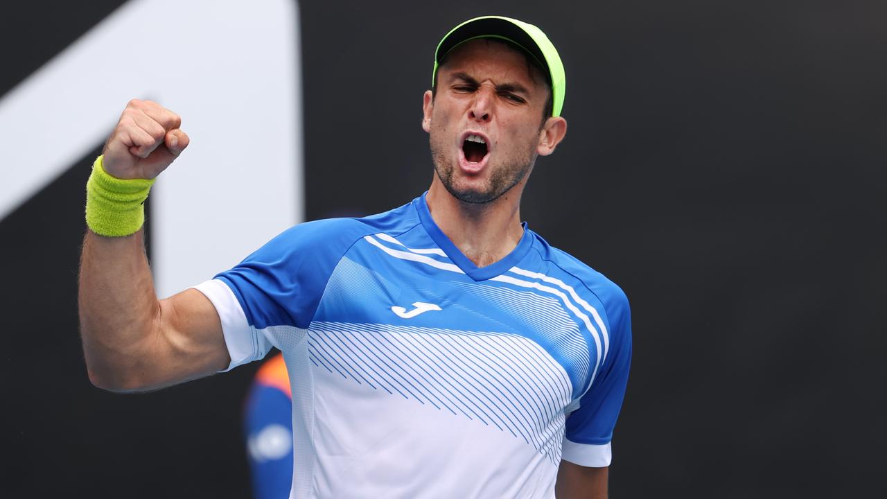 Aussie Aleksandar Vukic scored a major day one upset at the Australian Open. Picture: David Caird