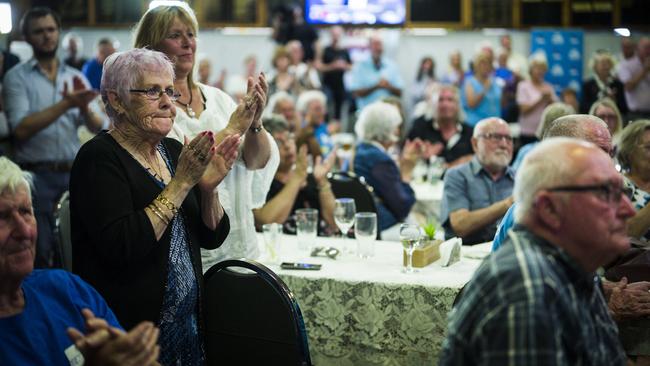 Zak Kirkup’s concession speech was a sombre affair. Picture: NCA NewsWire/Tony McDonough