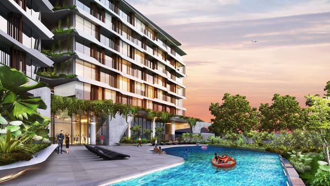 An artist impression at the pool area of the new hotel. Picture: Supplied