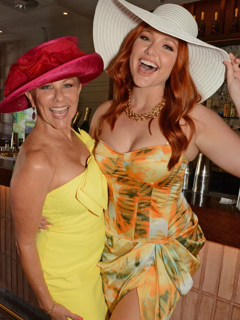 Natalie Bilborough and Brooke Lee at Melbourne Cup celebrations at Miss Moneypenny's, Broadbeach. Picture: Regina King