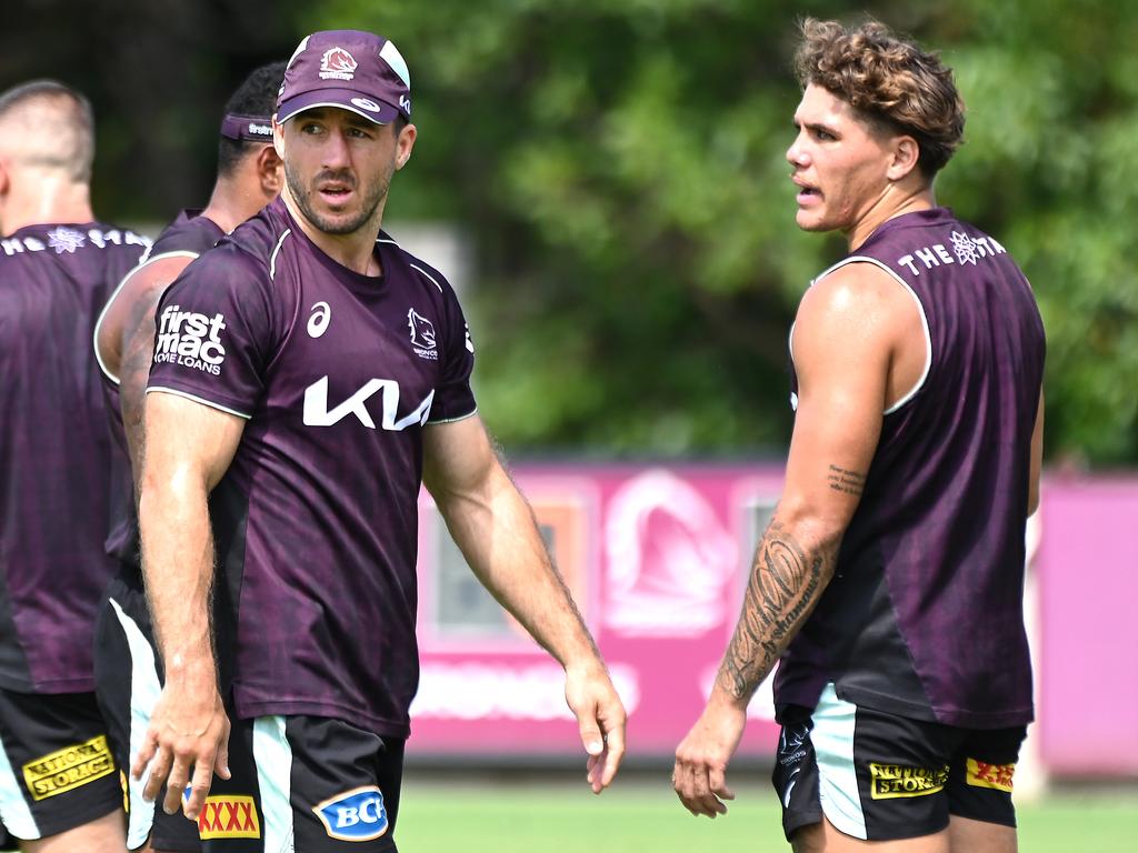 Ben Hunt is loving life back at the Broncos. Picture: John Gass