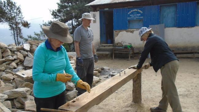 World Expeditions rebuilding the Lura School in Nepal.