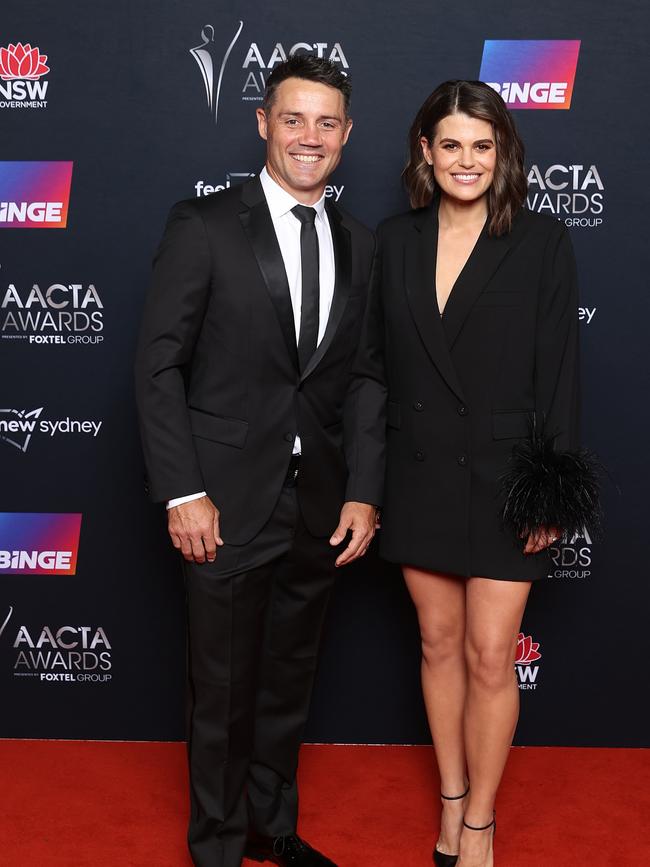 Cooper Cronk and Hannah Hollis attend the 2022 AACTA Awards Picture: Brendon Thorne