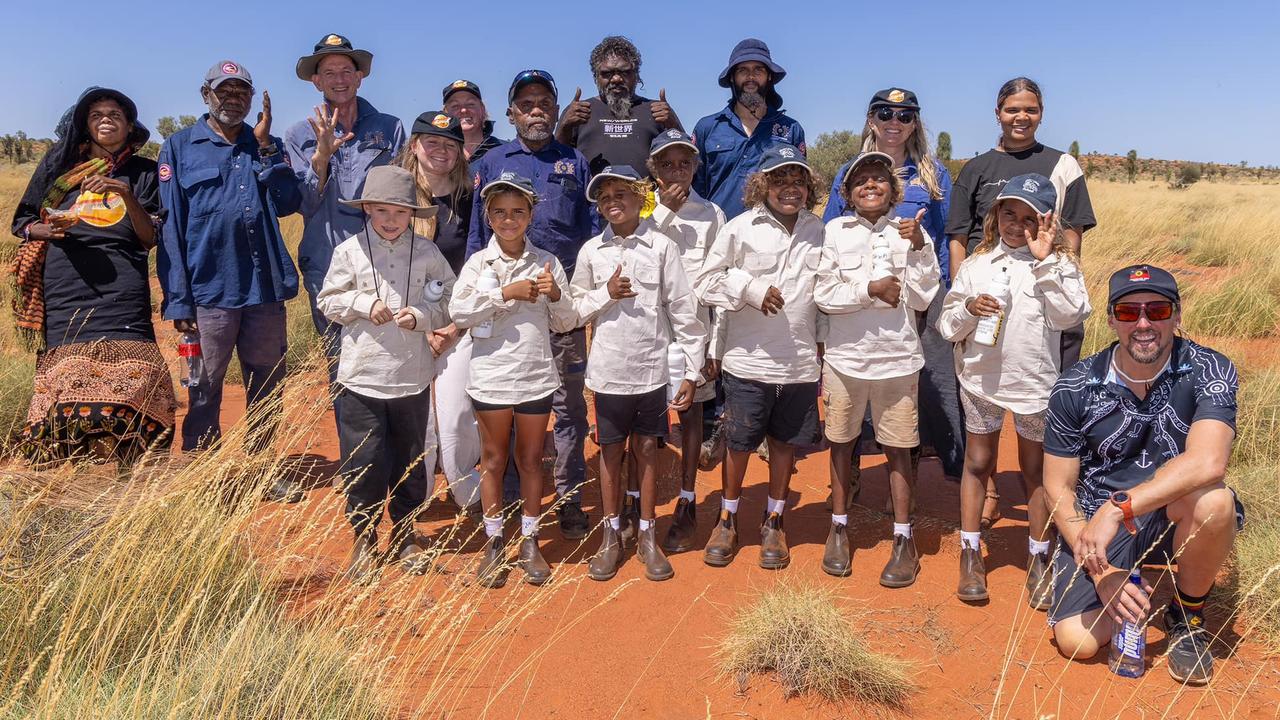 The Central Land Council took Mutitjulu School students on several outback excursions to look for tracks, burrows and bush foods. Picture: Department of Education