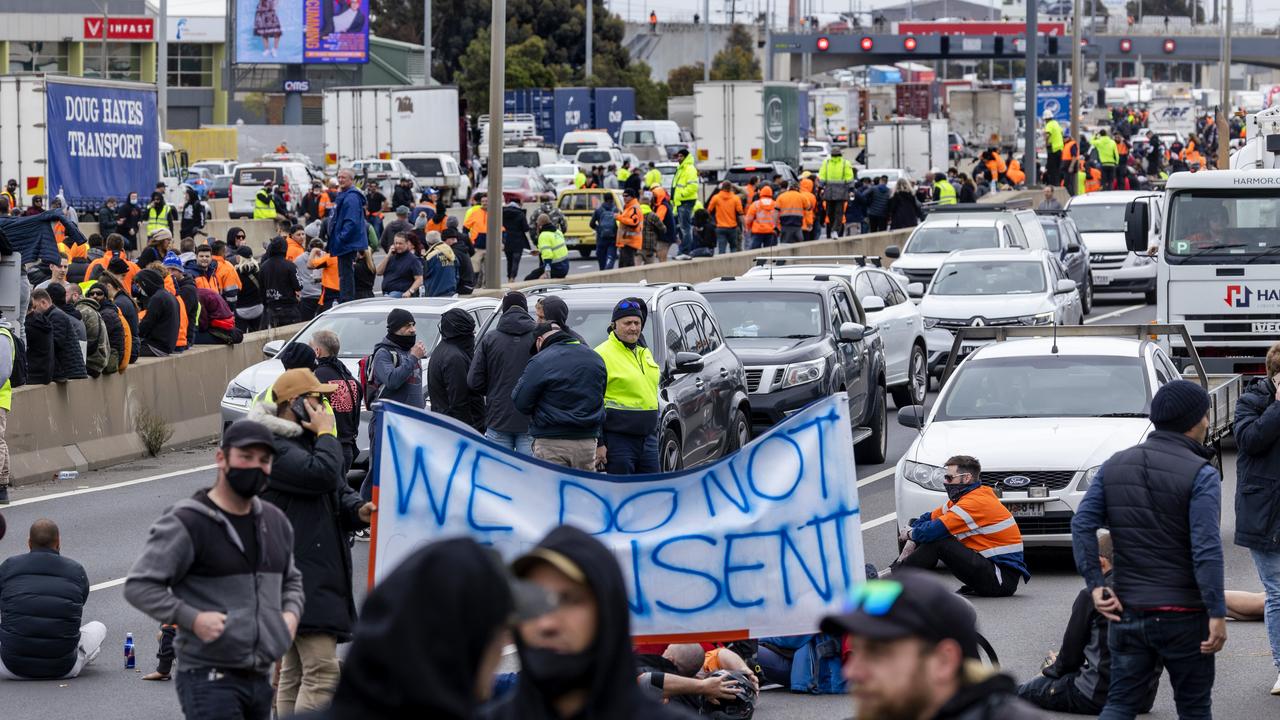 Thousands of people gathered in the CBD. Picture: NCA NewsWire / David Geraghty