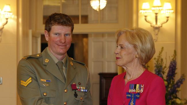 Daniel Keighran with then Governor-General Quentin Bryce on the day he received the Victoria Cross.