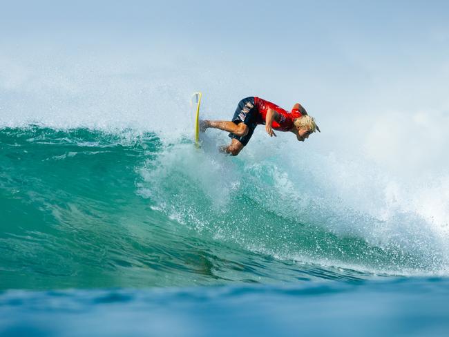 GOLD COAST, QUEENSLAND, AUSTRALIA - APRIL 27: Jarvis Earle of Australia surfs in Heat 2 of the Round of 80 at the Bonsoy Gold Coast Pro on April 27, 2024 at Gold Coast, Queensland, Australia. (Photo by Cait Miers/World Surf League)