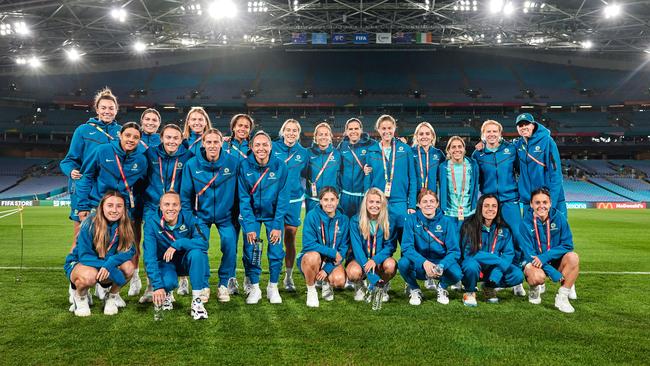 The Matildas during a familiarisation session ahead of their opening match against Ireland in FIFA Women’s World Cup, at Stadium Australia in Sydney.