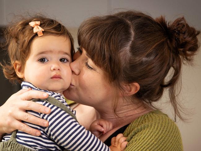 Christie Philipson (OK) pictured with daughter Marley, 1. Story about CMV Cytomegalovirus. Picture: Mark Stewart