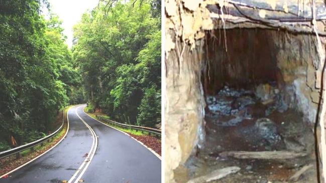 Road workers have discovered a secret World War II-era explosives chamber underneath the Royal National Park in Waterfall. Picture: Transport for NSW