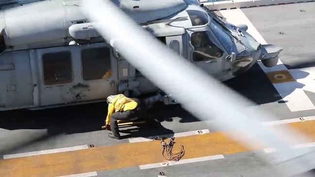 Aboard stealth fighter ship USS Wasp