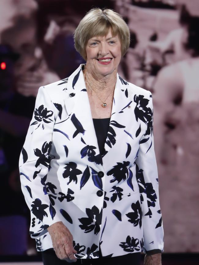 Margaret Court in the pre match ceremony on day nine of the 2020 Australian Open at Melbourne Park.