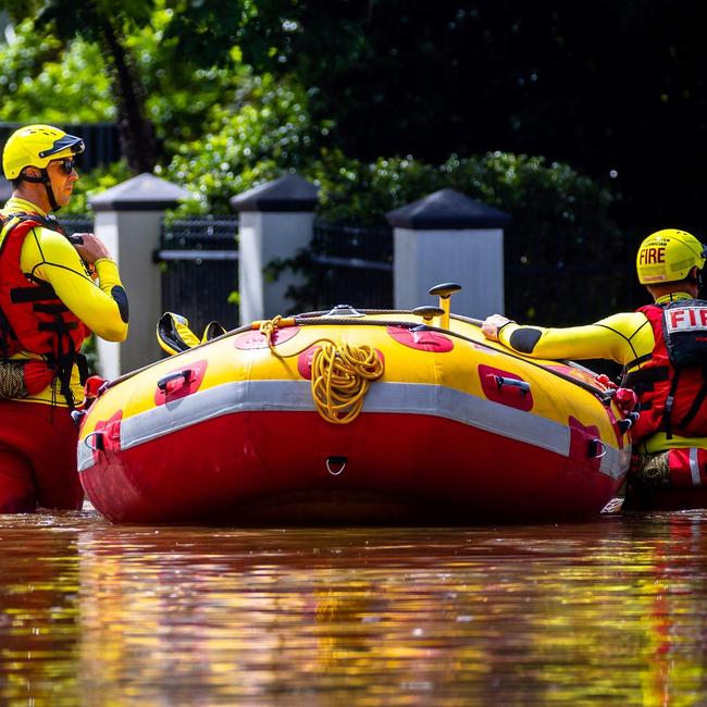 Swift Water Rescue crews have been required across Queensland to retrieve people from cars and homes amid recent floods. Picture: (earlier) Patrick Hamilton