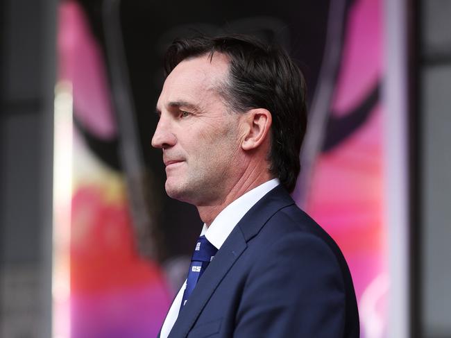 SYDNEY, AUSTRALIA - MARCH 06: Andrew Dillon, Chief Executive Officer of the AFL speaks to media as he arrives during the 2024 AFL season launch at Roslyn Packer Theatre on March 06, 2024 in Sydney, Australia. (Photo by Mark Metcalfe/Getty Images)